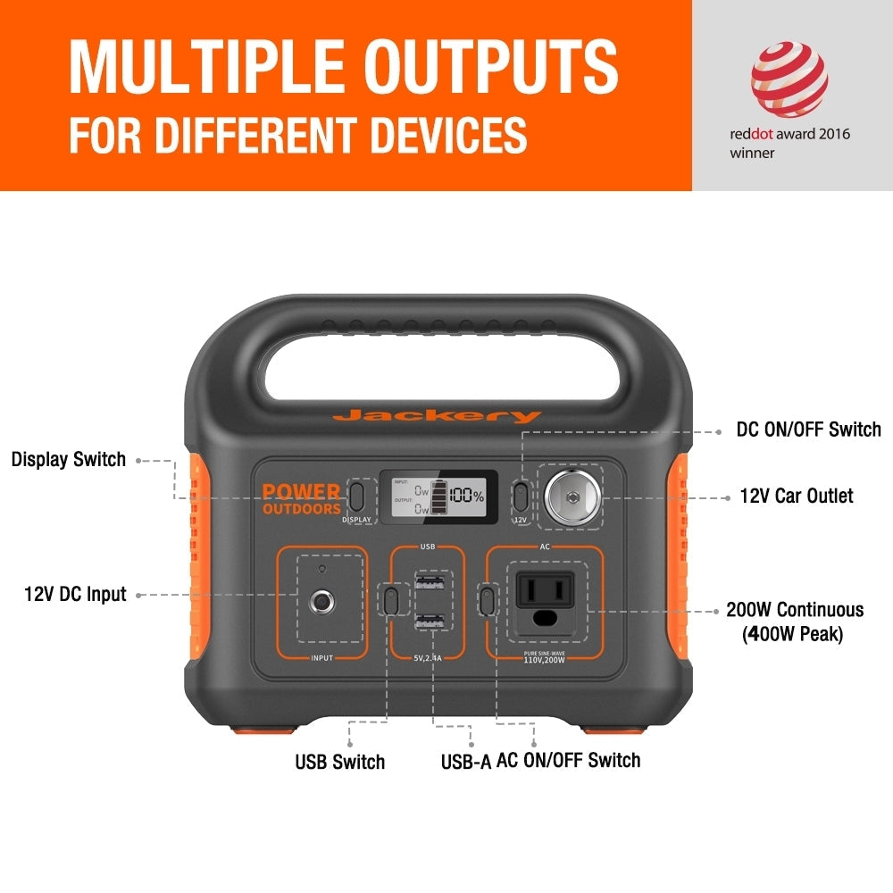 Jackery Explorer 290 Portable Power Station (Refurbished)