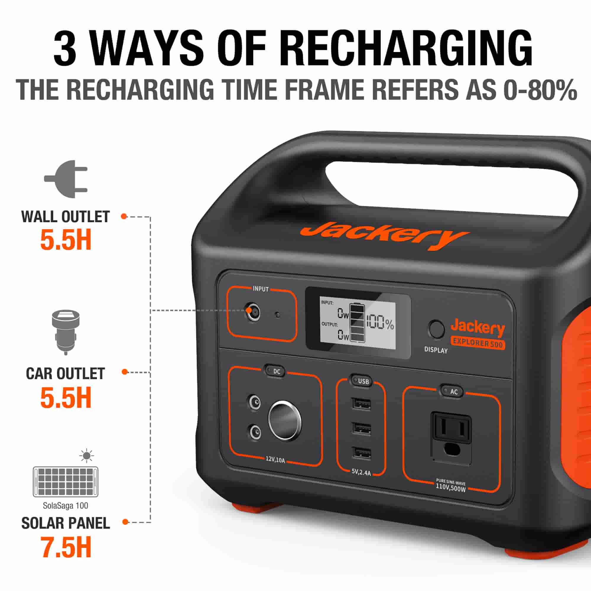 Jackery Explorer 500 Portable Power Station (Refurbished) -Jackery