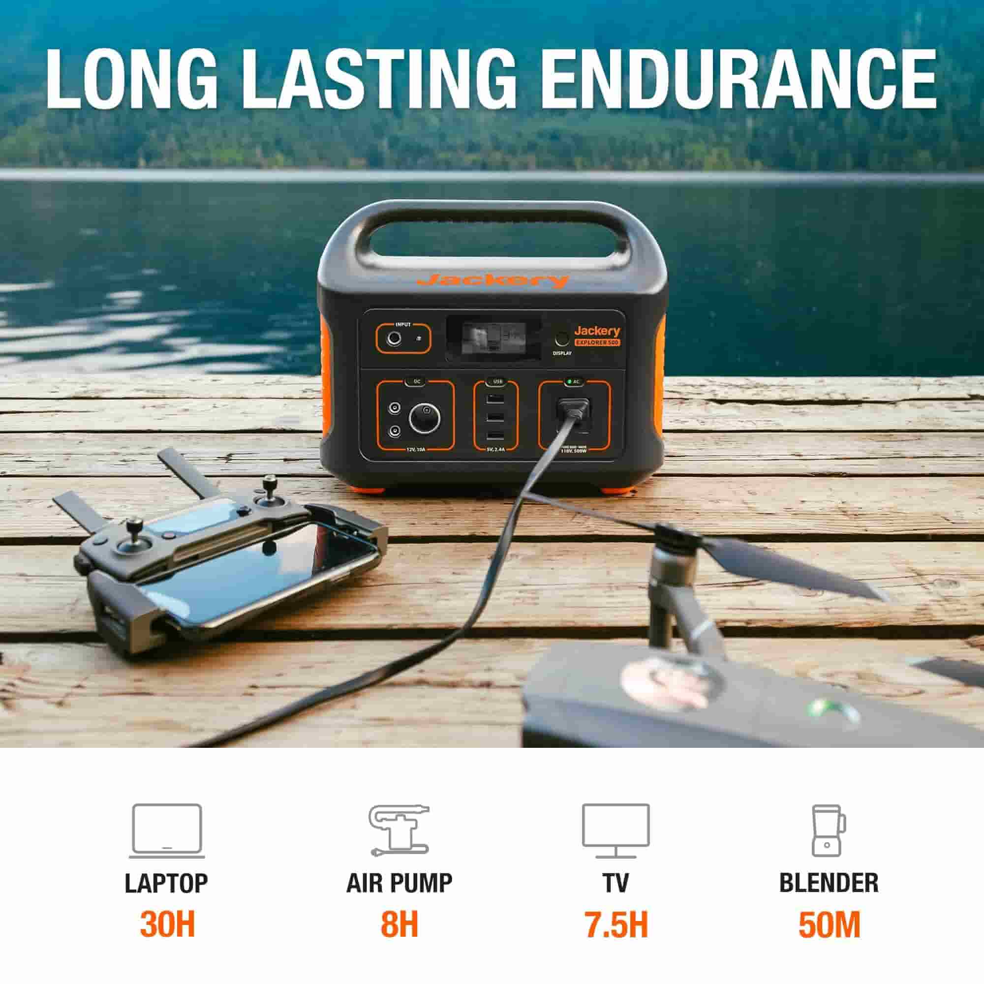 Jackery Explorer 500 Portable Power Station (Refurbished) -Jackery